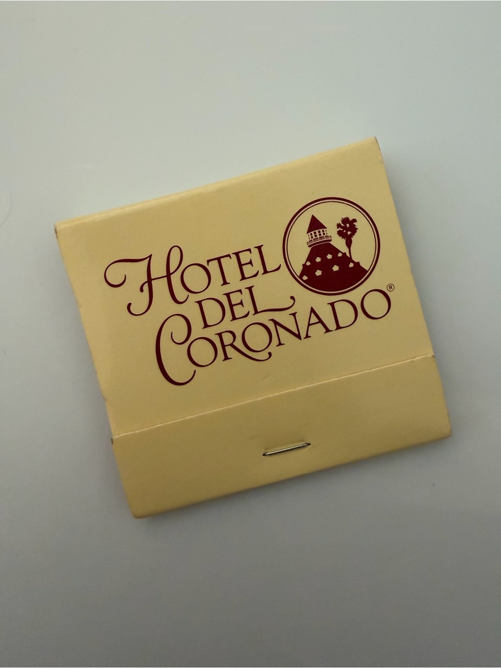 Hotel Del Coronado Matchbook - Unstruct All Matches Cream w/ Burgundy Logo